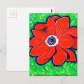 Helderrood annemonschilderwerk briefkaart (Voorkant / Achterkant)