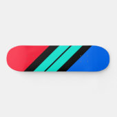 Helderrood Blauw Aqua Diagonaal Racisme Stripe Persoonlijk Skateboard (Horizontaal)