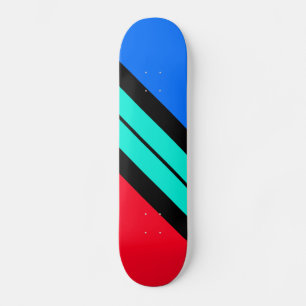 Helderrood Blauw Aqua Diagonaal Racisme Stripe Persoonlijk Skateboard