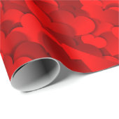 Helderrood-Bourgogne Heart-Valentijn Cadeaupapier (Rol Hoek)