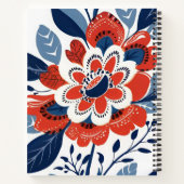 Helderrood en blauw botanisch notitieboek (Achterkant)