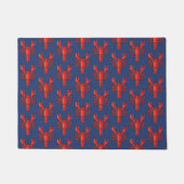 Helderrood en blauw lobster Patroon Kustzee Deurmat (Voorkant)