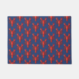 Helderrood en blauw lobster Patroon Kustzee Deurmat