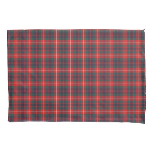 Helderrood en marineblauw Fraser Modern Tartan Kussensloop (Voorkant)