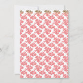 Helderrood en roze bloemendesign cadeaupapier met kaart (Voorkant)