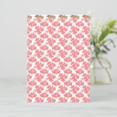 Helderrood en roze bloemendesign cadeaupapier met kaart (Staand voorkant)