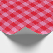 Helderrood en roze buffelplaat cadeaupapier (Hoek)