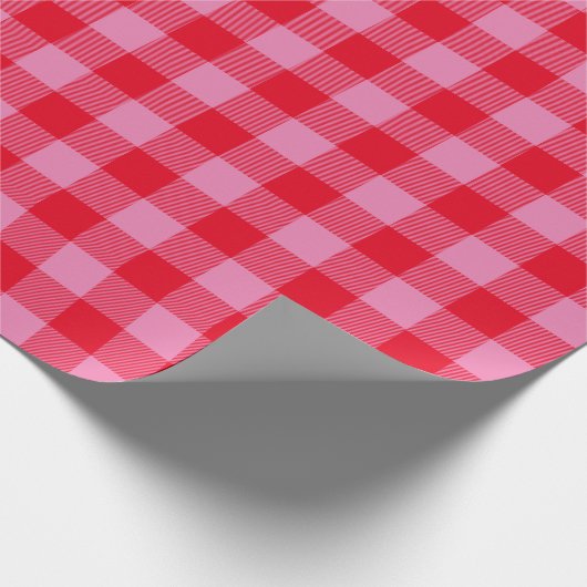 Helderrood en roze buffelplaat cadeaupapier (Hoek)