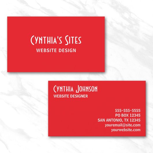 Helderrood en wit Retro vet Visitekaartje