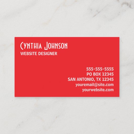 Helderrood en wit Retro vet Visitekaartje (Achterkant)