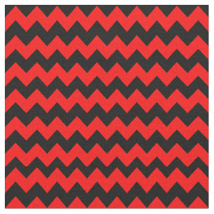 Helderrood en zwart Chevron Pattern Stof