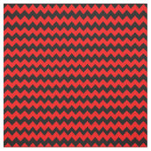 Helderrood en zwart Chevron Pattern Stof (Swatch)