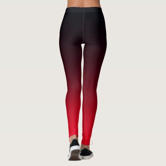 Helderrood en zwart ombre leggings (Achterkant)