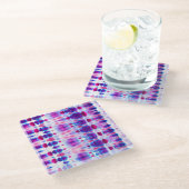 Helderrood Geel Abstracte Kunst Glazen Onderzetter (Schuin)