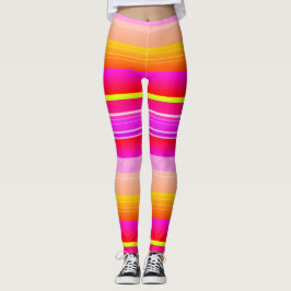 Helderrood geel creative striped Leggings