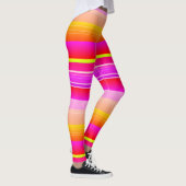 Helderrood geel creative striped Leggings (Rechts)
