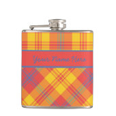 Helderrood, geel en blauw, aangepaste heupkolf heupfles (Voorkant)