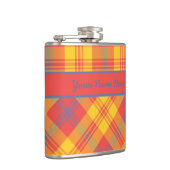 Helderrood, geel en blauw, aangepaste heupkolf heupfles (Rechts)