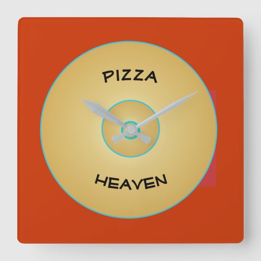 Helderrood Geel met Pizzatekst > Klokken (Voorkant)