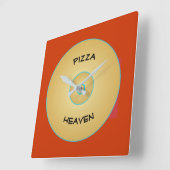Helderrood Geel met Pizzatekst > Klokken (Hoek)