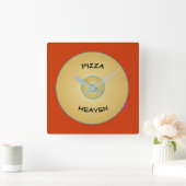 Helderrood Geel met Pizzatekst > Klokken (Huis)