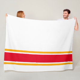 Helderrood geel Sinaasappels randstrepen op wit Fleece Deken