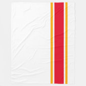 Helderrood geel Sinaasappels randstrepen op wit Fleece Deken (Voorkant)