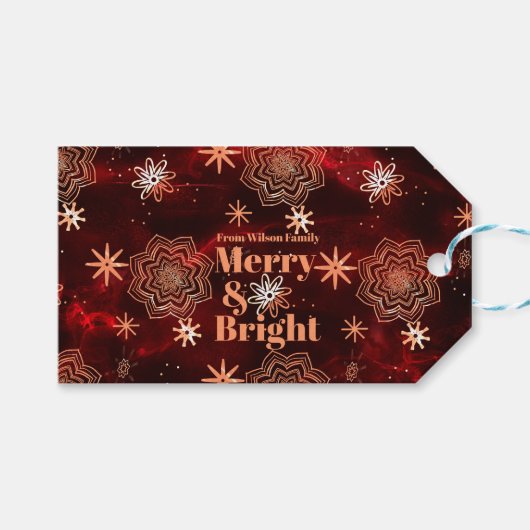 Helderrood gepersonaliseerd cadeau Label Cadeaulabel (Voorkant (Horizontaal))