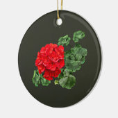 Helderrood geranium keramisch ornament (Links)