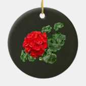 Helderrood geranium keramisch ornament (Achterkant)