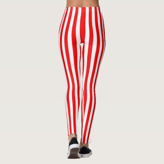 Helderrood gestreept leggings (Achterkant)
