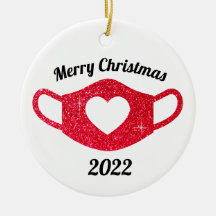 Helderrood glitter Sparkly Heart Face Mask 2020