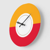 Helderrood Gouden Geel Mid Century Modern Circle Grote Klok (Hoek)