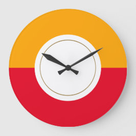 Helderrood Gouden Geel Mid Century Modern Circle Grote Klok