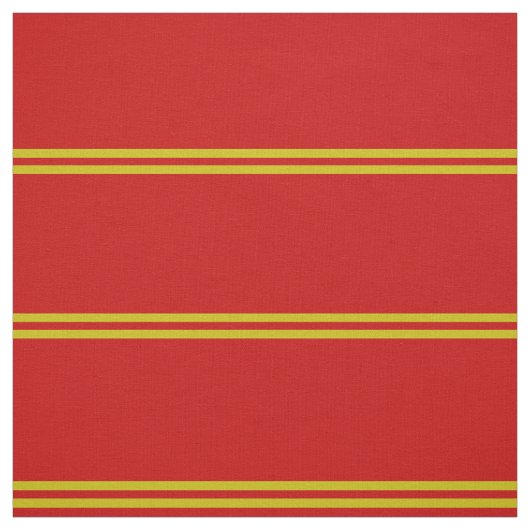 Helderrood, gouden streep design stof (Swatch)