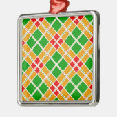 Helderrood groen geel patroon accessoire metalen ornament (Links)