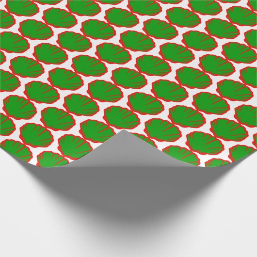 Helderrood/groen schuifpaneel cadeaupapier (Hoek)