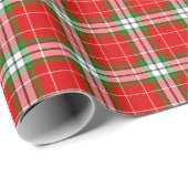 Helderrood groen wit kerstplaid cadeaupapier (Rol Hoek)