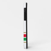 Helderrood groene basis racestrepen op wit Case-Mate iPhone case (Achterkant/links)