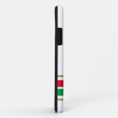 Helderrood groene basis racestrepen op wit Case-Mate iPhone case (Achterkant/rechts)