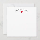 Helderrood hart & stippen Mooie meisjesachtige bri Notitiekaartje (Voorkant)