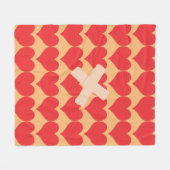 Helderrood hartenpatroon fleece deken (Voorkant (Horizontaal))