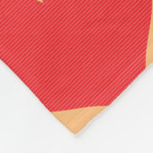 Helderrood hartenpatroon fleece deken (Hoek)