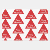 Helderrood kerstdroog modern patroon inpakpapier vel (Voorkant 3)