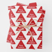 Helderrood kerstdroog modern patroon inpakpapier vel (In situ)