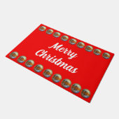 Helderrood landelijk kerstdeurmat deurmat (Schuin)