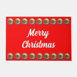 Helderrood landelijk kerstdeurmat deurmat