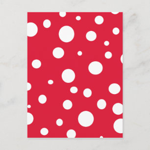 Helderrood met witte poka Dots Summer Fun Briefkaart