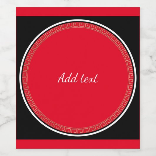 Helderrood met witte tekst wijn etiket (Enkel label)