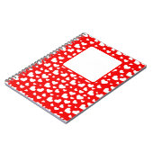 HELDERROOD MET WITTE VALENTIJN LIEFDE HARTEN NOTITIEBOEK (Linkerzijde)